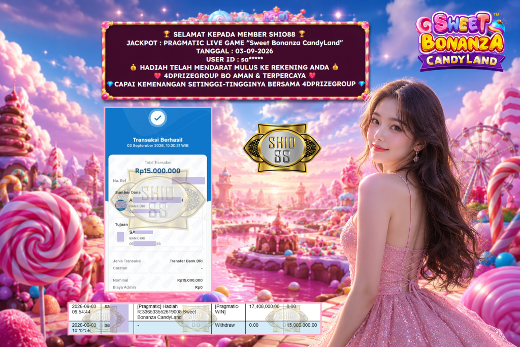 SHIO88 JACKPOT PRAGMATIC LIVE GAME βSweet Bonanza CandyLandβ ββββRp 15.000.000,- LUNAS