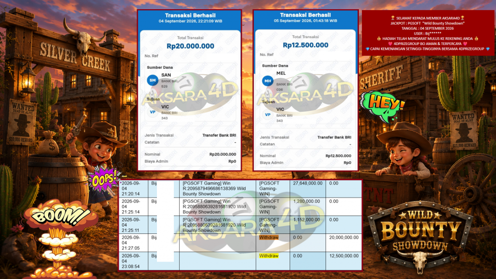 AKSARA4D JACKPOT PGSOFT “Wild Bounty Showdown” Rp32.500.000,- LUNAS
