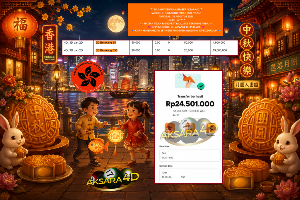 AKSARA4D JACKPOT PRAGMATIC HONGKONG POOLS FULL “2055” Rp24.501.000,- LUNAS