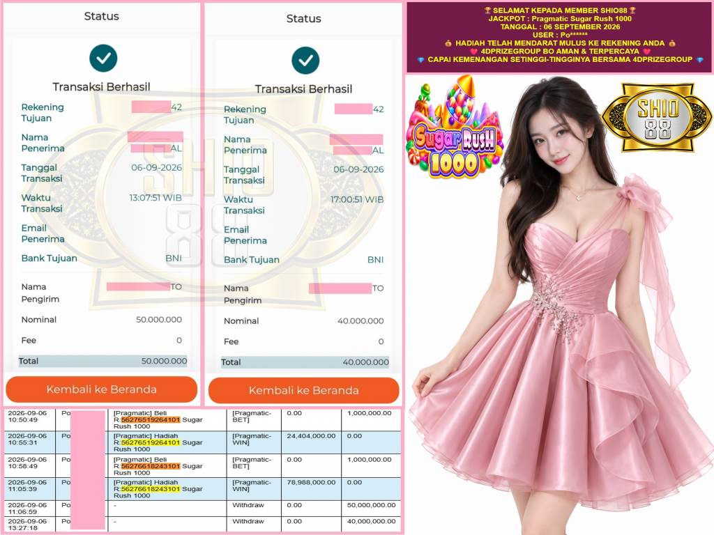 SHIO88 JACKPOT PRAGMATIC “Sugar Rush 1000” Rp.90.000.000,-LUNAS