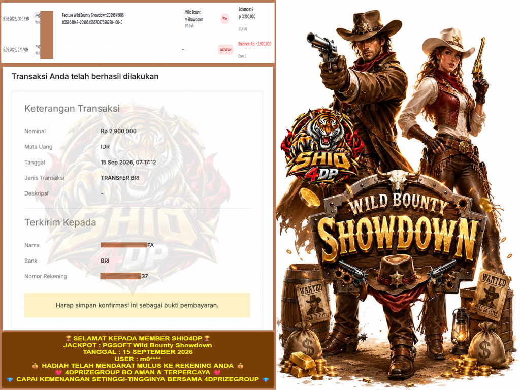 SHIO4DP JACKPOT PGSOFT Wild Bounty Showdown Rp.2.900.000,-LUNAS