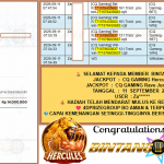 BINTANG4DP JACKPOT CQ GAMING “Hercules” & “Rave Jump 2 M” Rp,14.000.000,- LUNAS