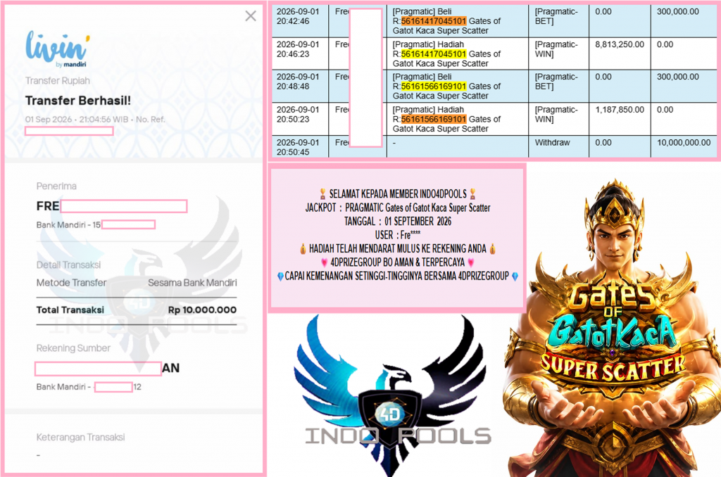 INDO4DPOOLS JACKPOT PRAGMATIC “Gates of Gatot Kaca Super Scatter”‎‏‏‎‎ Rp10.000.000,- LUNAS