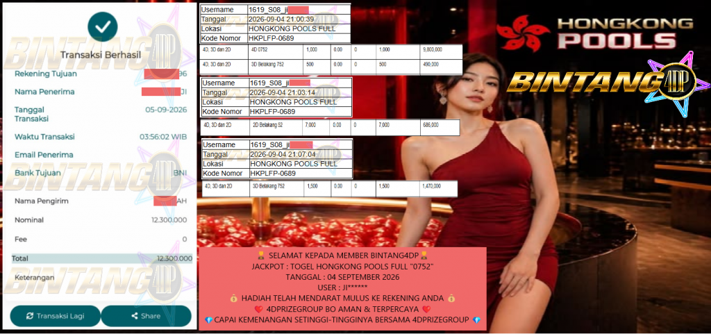 BINTANG4DP JACKPOT TOGEL HONGKONG POOLS FULL “0752” Rp 12.300.000,- LUNAS