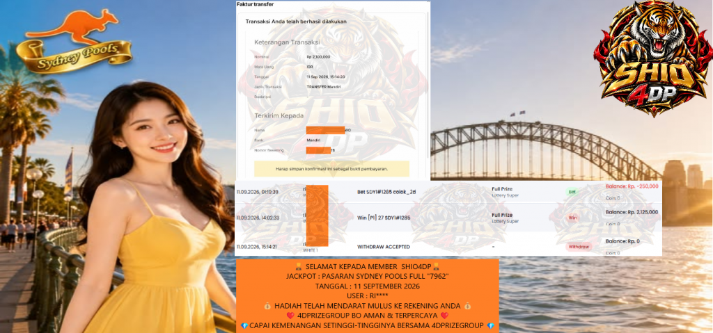SHIO4DP JACKPOT PASARAN SYDNEY POOLS FULL β7962β Rp2.125.000,- LUNAS