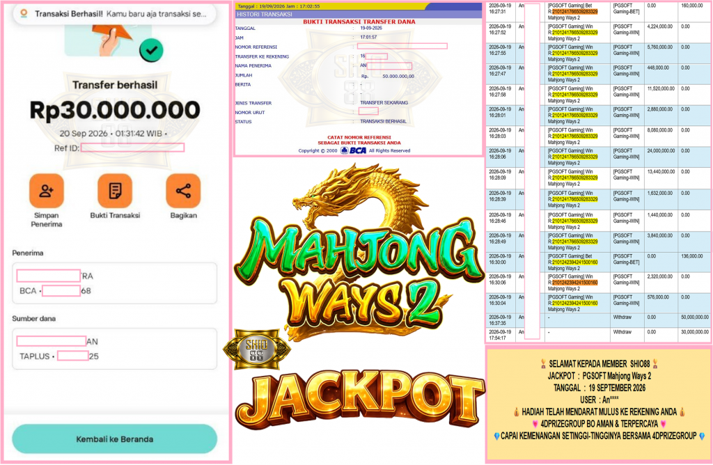 SHIO88 JACKPOT PGSOFT “Mahjong Ways 2″‎‎‏‏ ‎‎‏‏‎‎‏‏Rp80.000.000,- LUNAS
